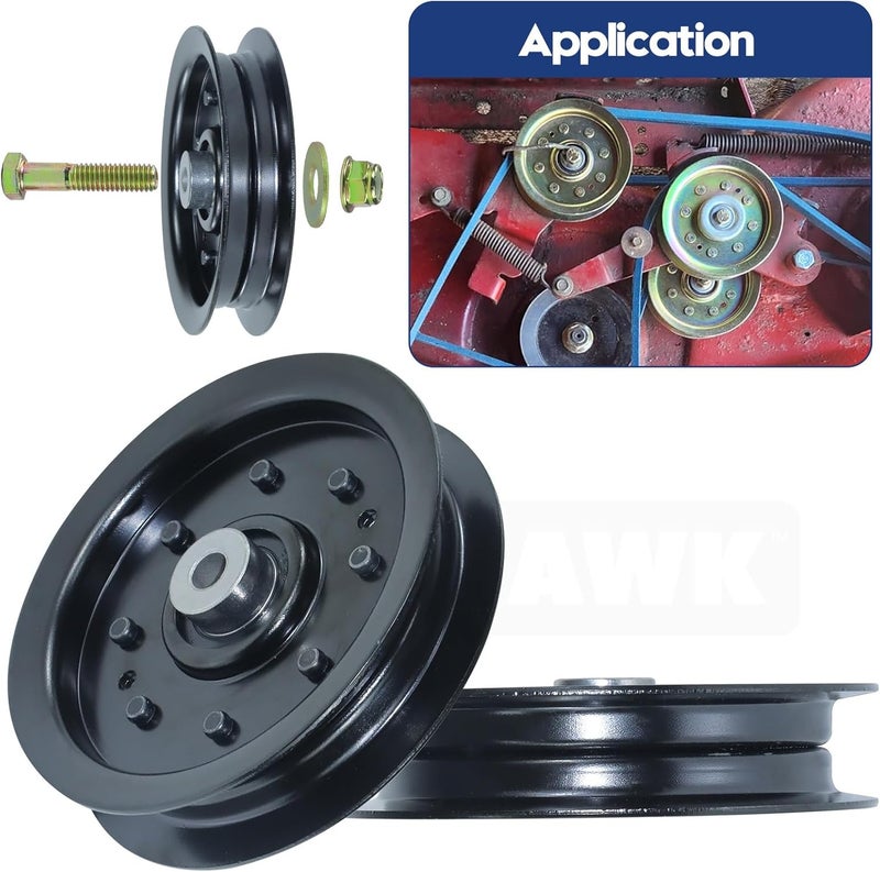 GUSUHAWK 2 Pack 753-08171 Idler Pulley Kit Replaces Cub Cadet 756-04129B, 756-04129, 753-08171, 753-08068 for Cub Cadet RZT 50, RZT 54, RZT 42, LT1042, LT1045, LT2000, LTX 1040, LTX 1050 Tractors - Image 5